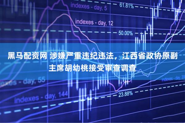 黑马配资网 涉嫌严重违纪违法，江西省政协原副主席胡幼桃接受审查调查