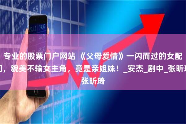 专业的股票门户网站 《父母爱情》一闪而过的女配们，貌美不输女主角，竟是亲姐妹！_安杰_剧中_张昕琦