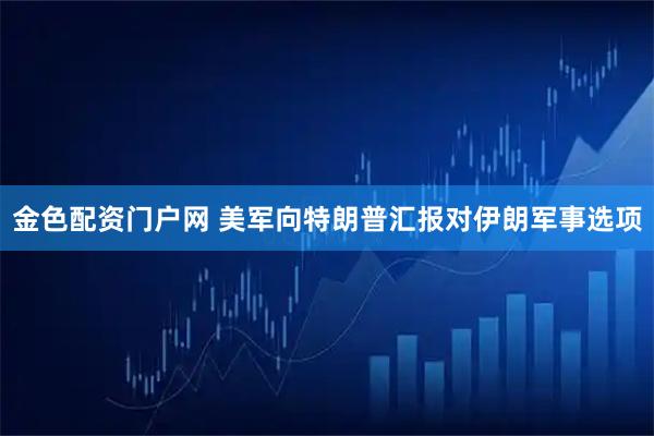 金色配资门户网 美军向特朗普汇报对伊朗军事选项